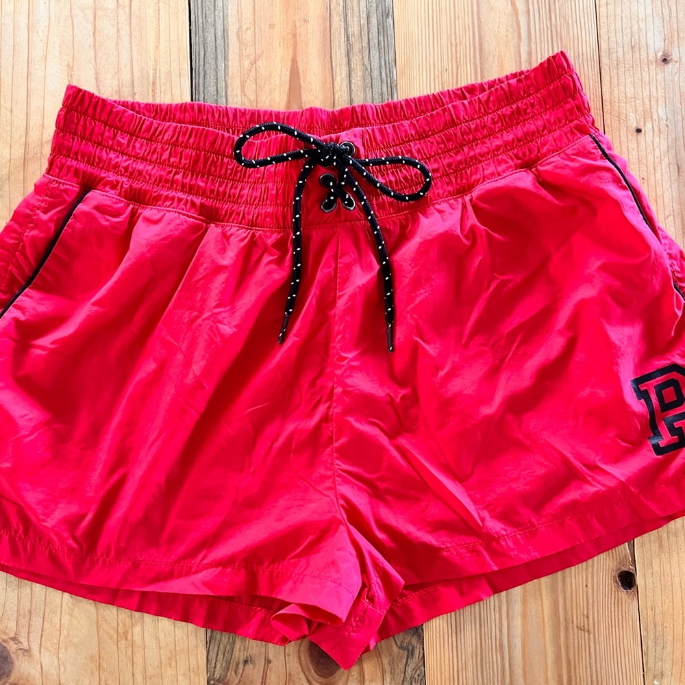PINK Victoria's Secret Red Athletic Shorts Lightweight Drawstring